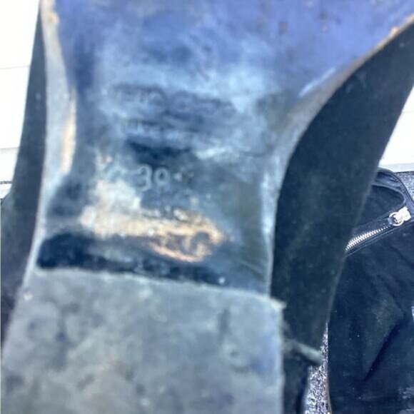 Goth y2k indie normcore gorpcore fisherman Black Suede Ankle Boots 39.5/9.5 - Picture 9 of 12